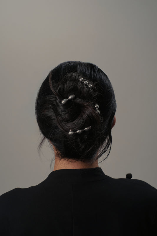 Punto Hair Pin Set - Silver
