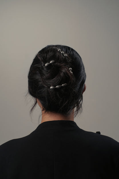 Punto Hair Pin Set - Silver