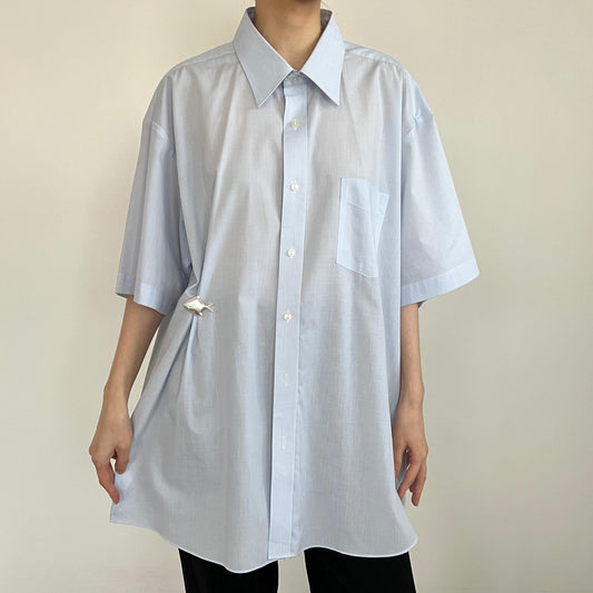 Light Blue Shirt with Pomfret Fish