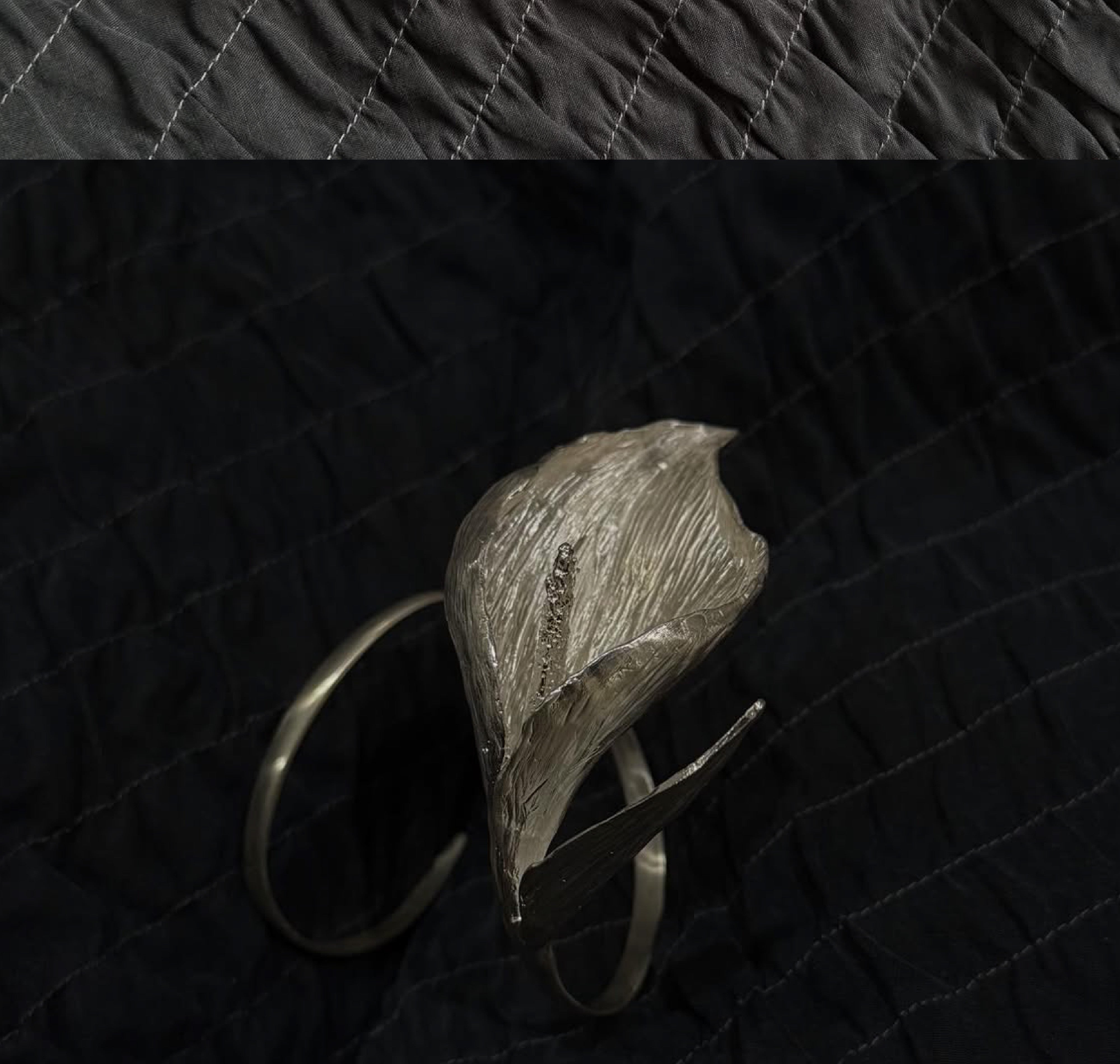 Bespoke silver floral ring